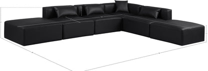 Crescent Black Faux Leather Modular Sectional Sec6E