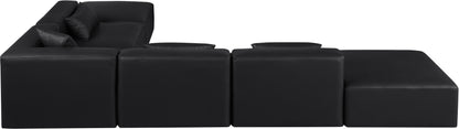 Crescent Black Faux Leather Modular Sectional Sec6E