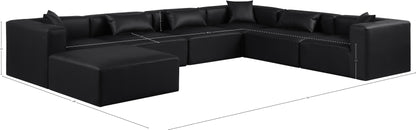 Crescent Black Faux Leather Modular Sectional Sec7A