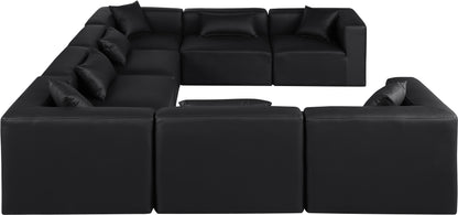 Crescent Black Faux Leather Modular Sectional Sec8A