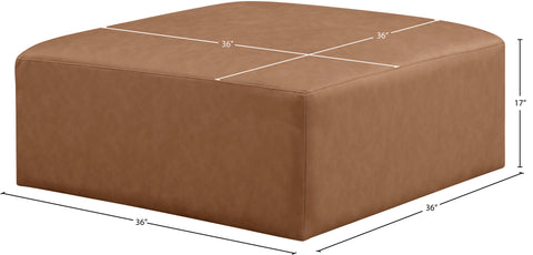 Crescent Brown Faux Leather Ottoman Ott