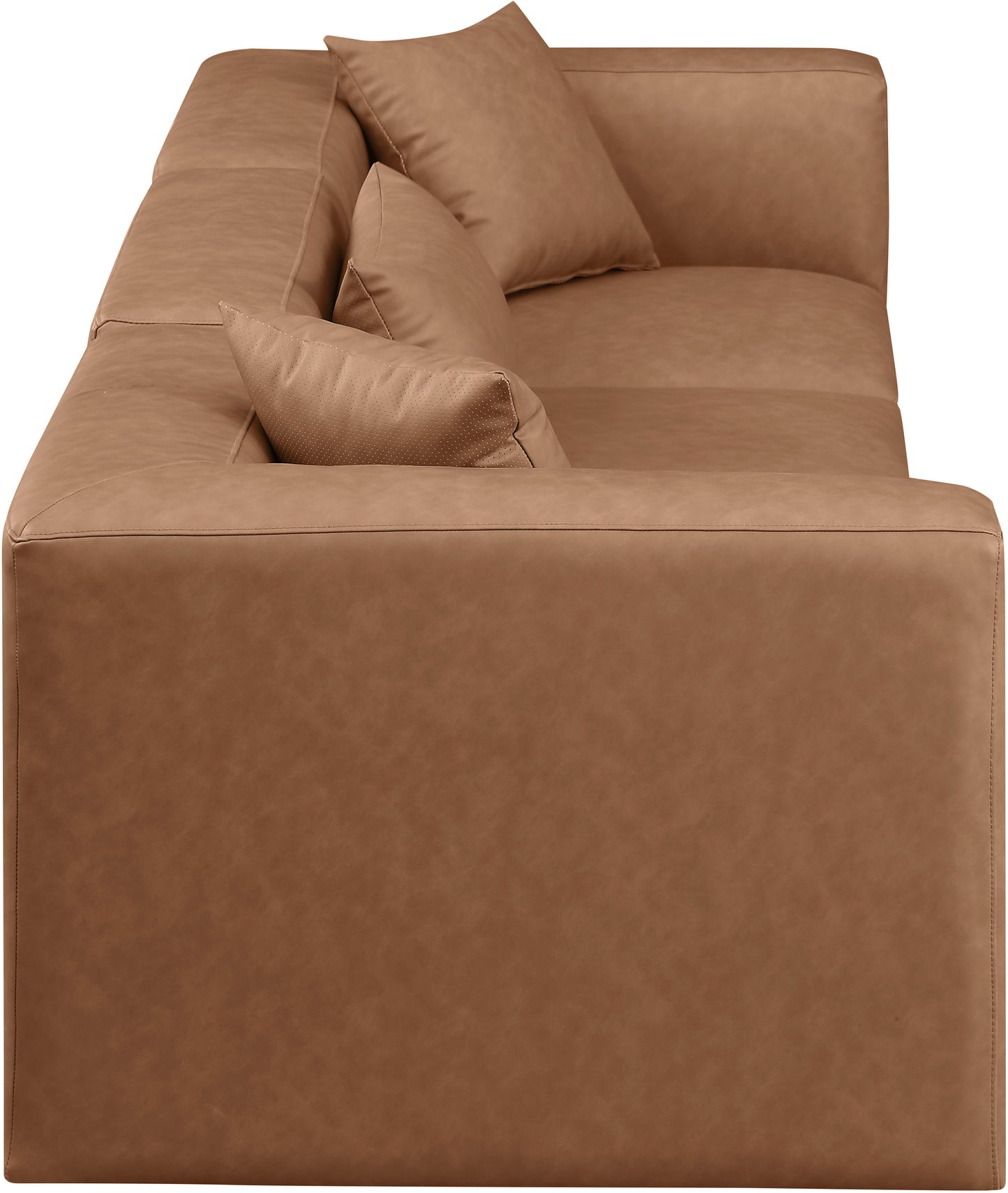 crescent brown faux leather modular sofa s108b