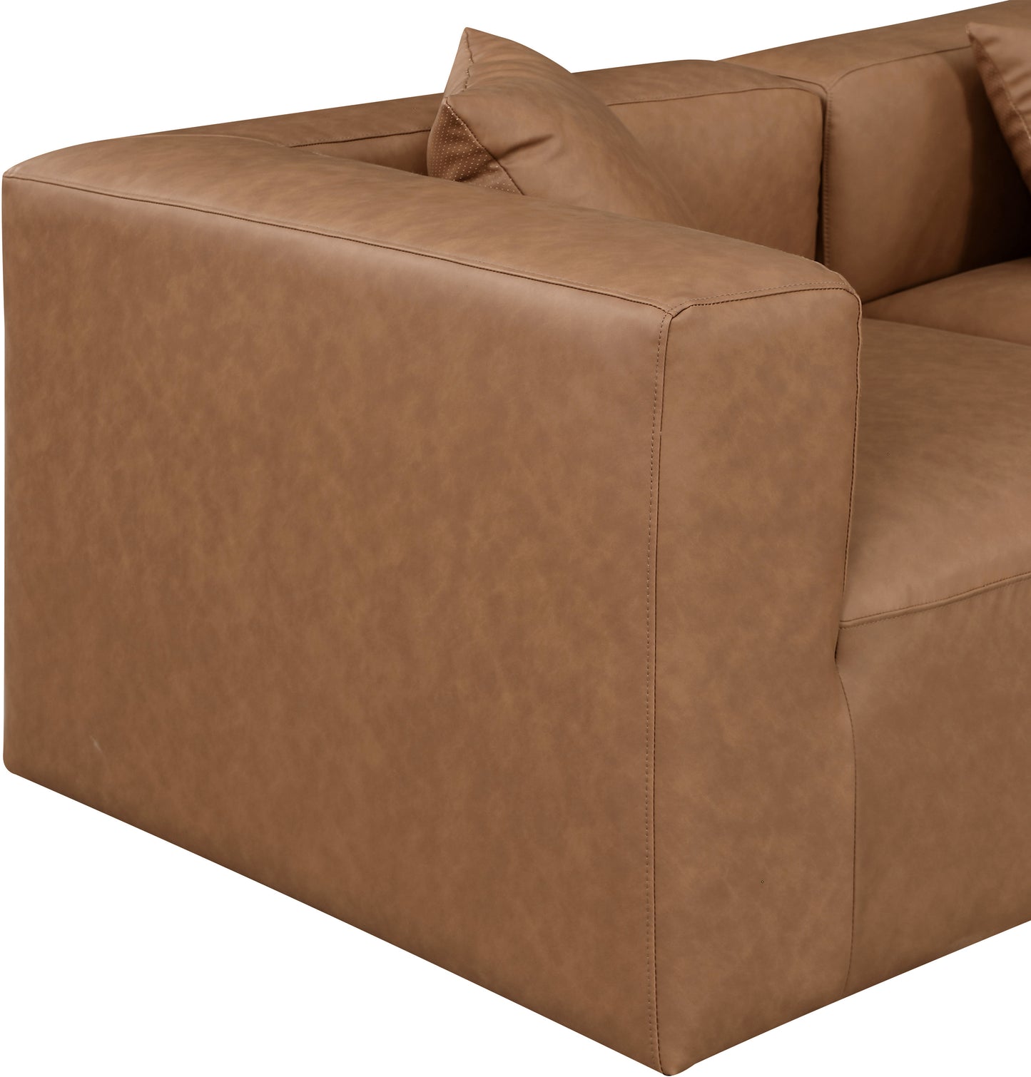 crescent brown faux leather modular sofa s108b