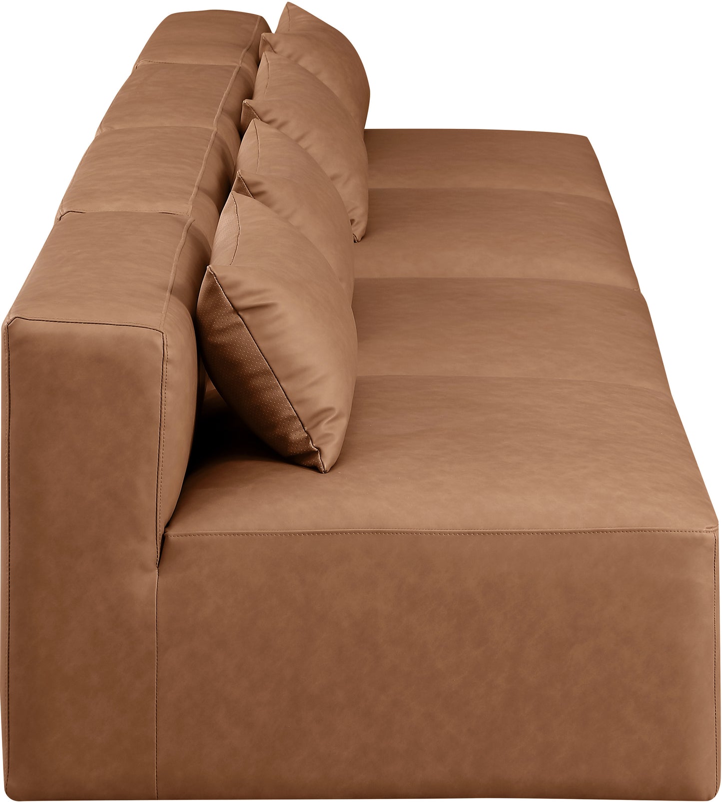 crescent brown faux leather modular sofa s144a