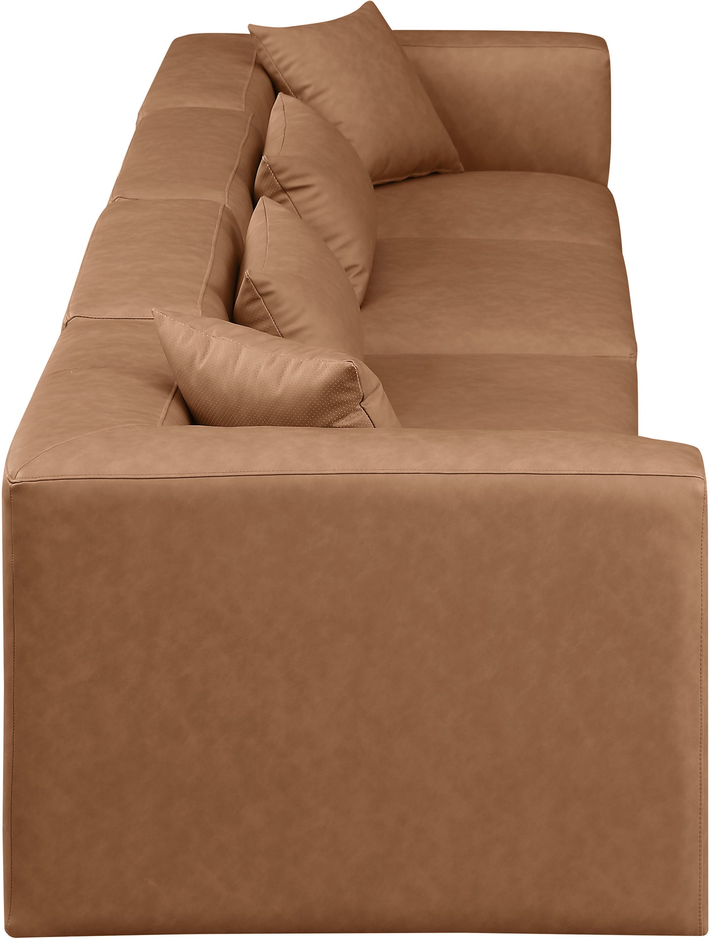 crescent brown faux leather modular sofa s144b