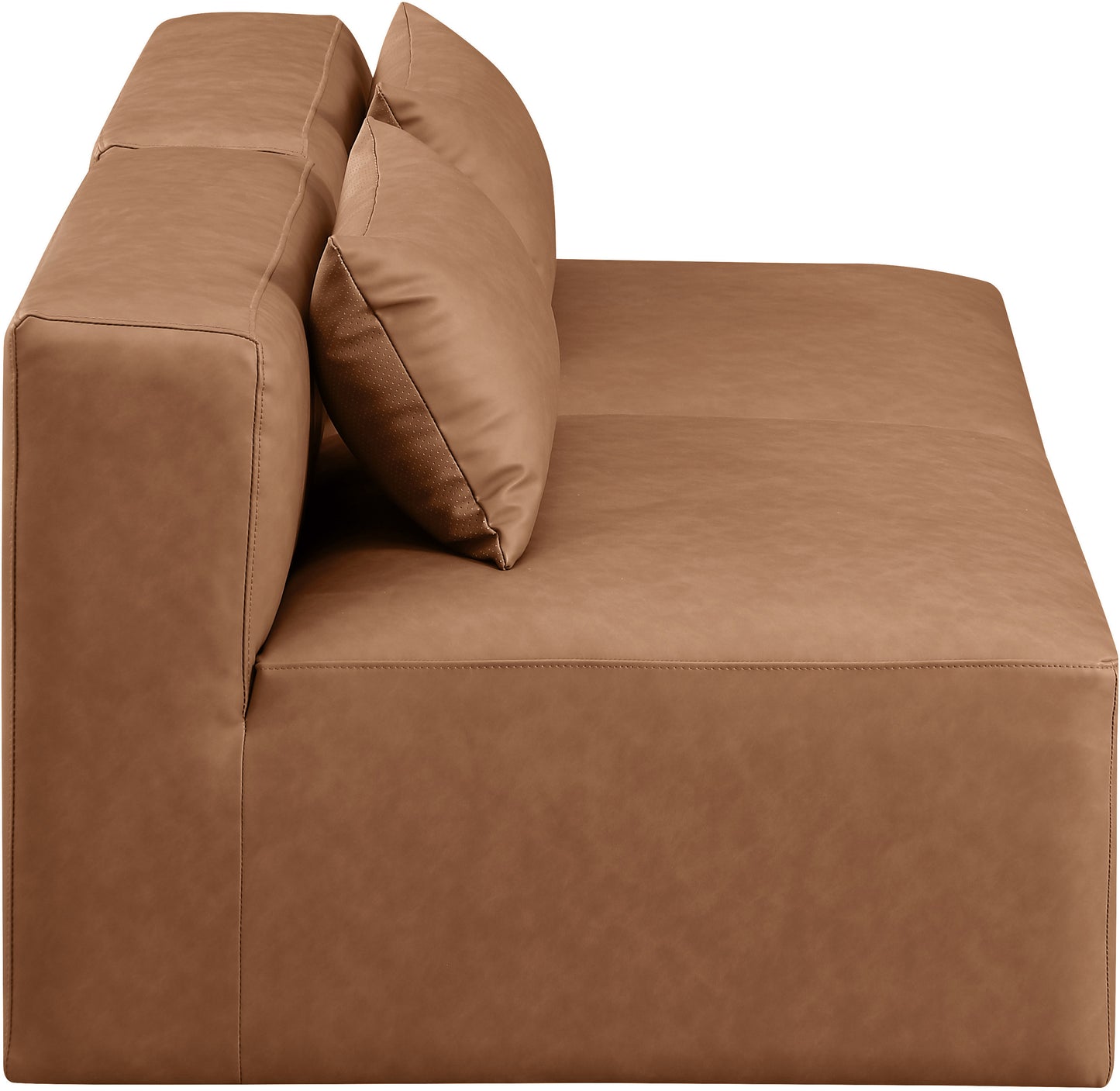 crescent brown faux leather modular sofa s72a