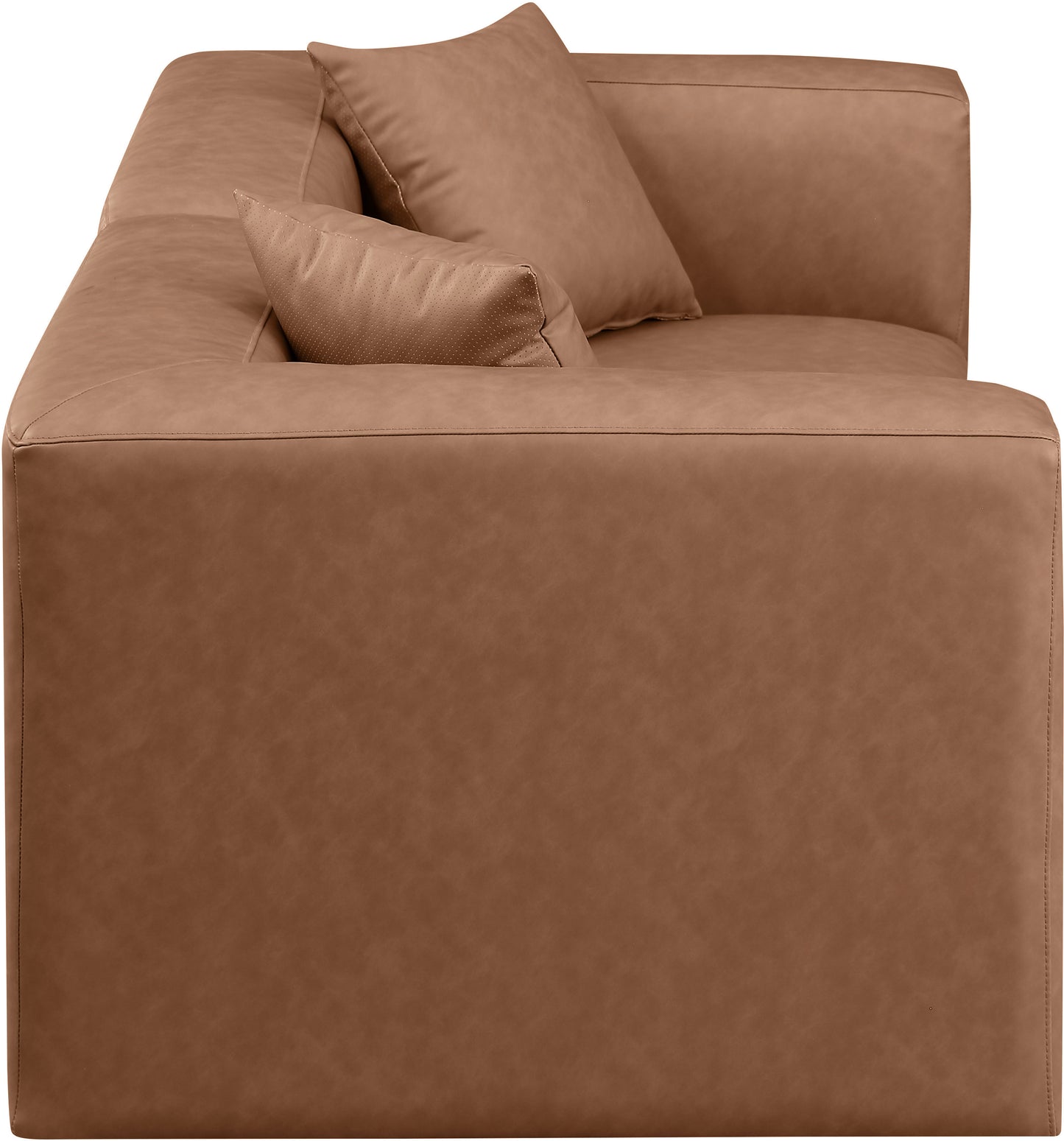 crescent brown faux leather modular sofa s72b