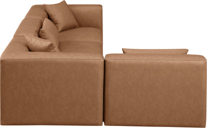 Crescent Brown Faux Leather Modular Sectional Sec4B