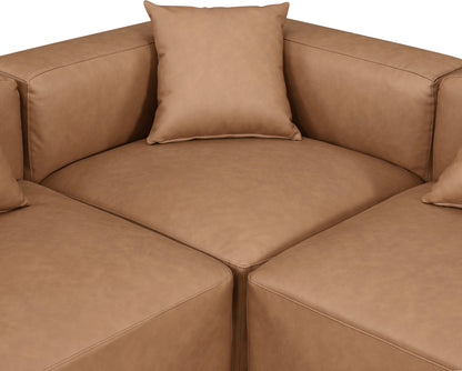 Crescent Brown Faux Leather Modular Sectional Sec4B