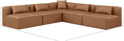 Crescent Brown Faux Leather Modular Sectional Sec5B