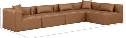 Crescent Brown Faux Leather Modular Sectional Sec5D