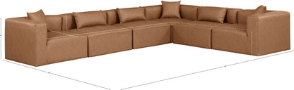 Crescent Brown Faux Leather Modular Sectional Sec6A