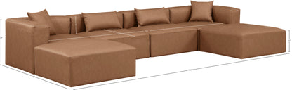 Crescent Brown Faux Leather Modular Sectional Sec6B