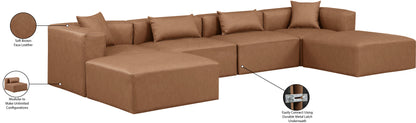 Crescent Brown Faux Leather Modular Sectional Sec6B