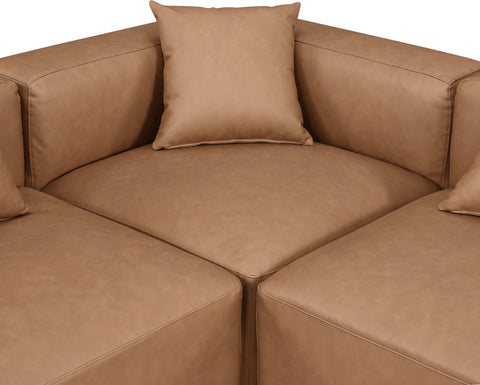 Crescent Brown Faux Leather Modular Sectional Sec6B
