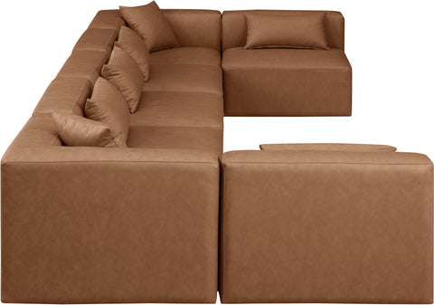 Crescent Brown Faux Leather Modular Sectional Sec7B