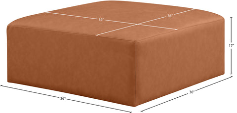 Crescent Cognac Faux Leather Ottoman Ott