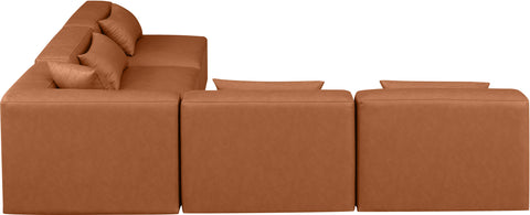 Crescent Cognac Faux Leather Modular Sectional Sec5B