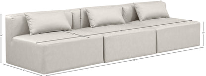 Crescent Cream Faux Leather Modular Sofa S108A