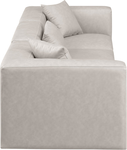 Crescent Cream Faux Leather Modular Sofa S108B