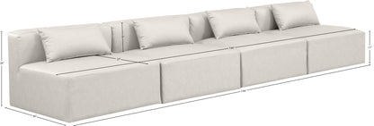 Crescent Cream Faux Leather Modular Sofa S144A