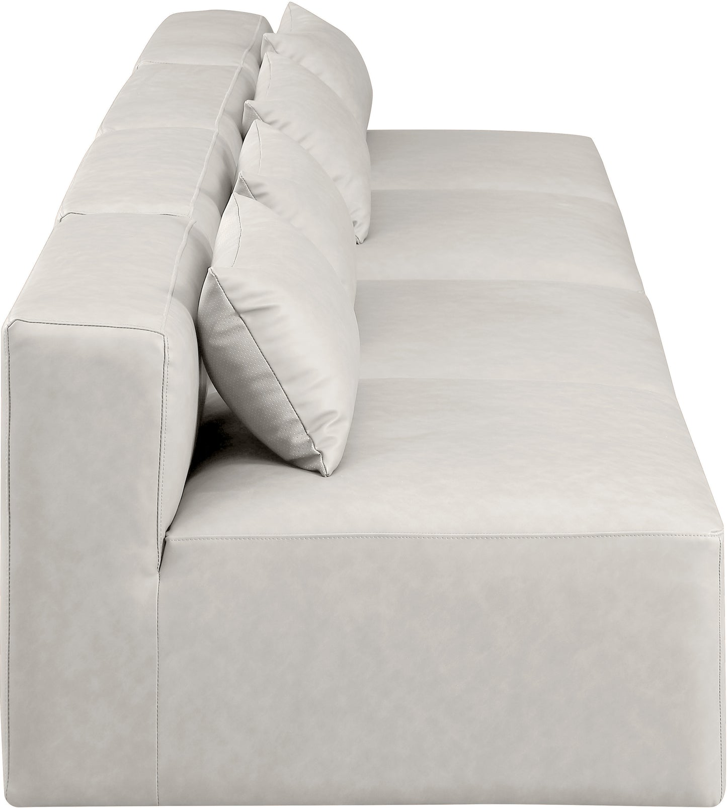 crescent cream faux leather modular sofa s144a