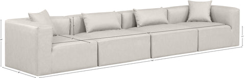Crescent Cream Faux Leather Modular Sofa S144B