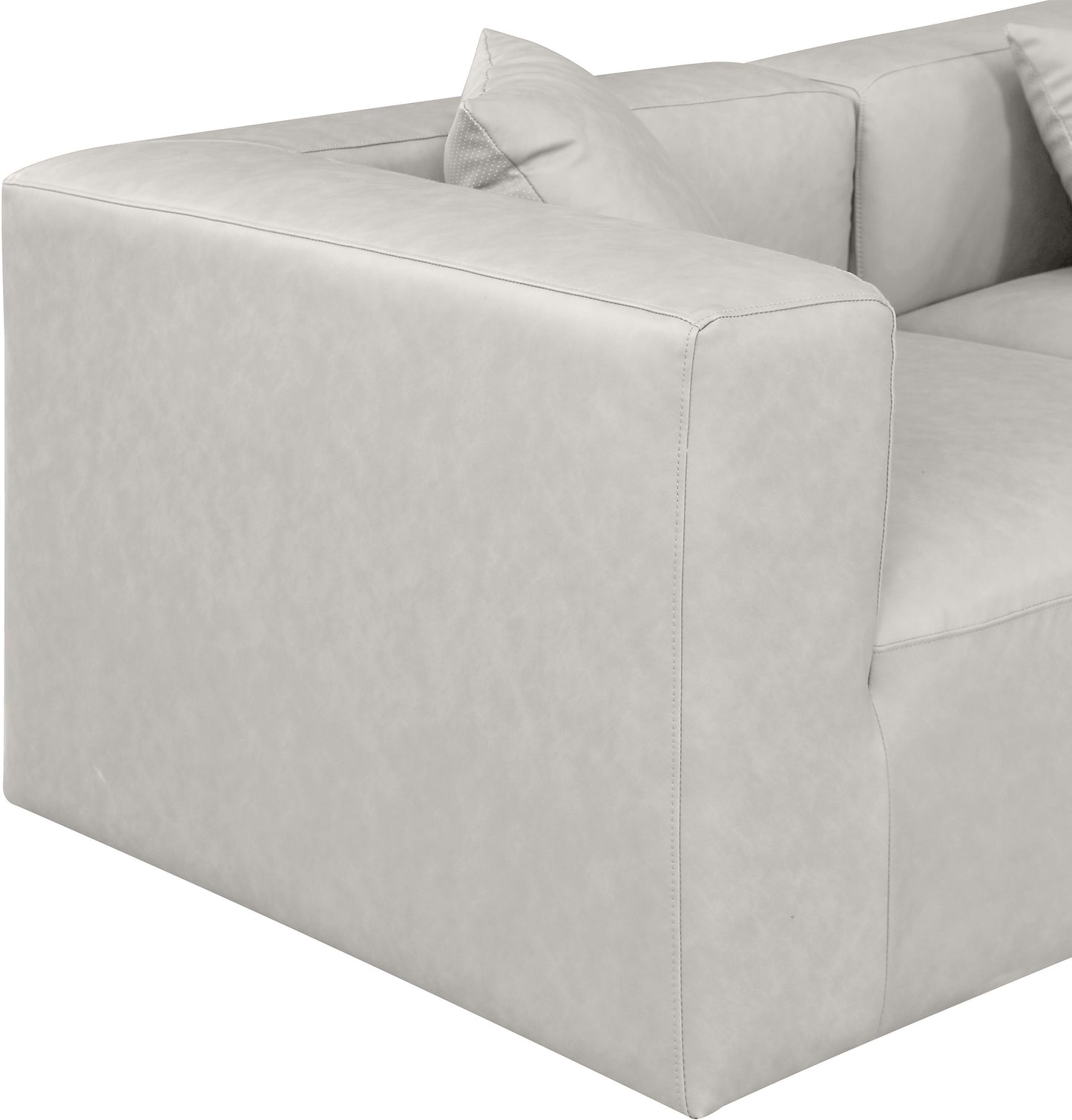 crescent cream faux leather modular sofa s144b