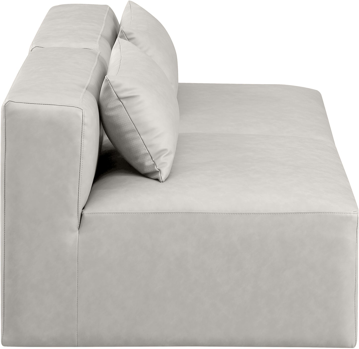 crescent cream faux leather modular sofa s72a