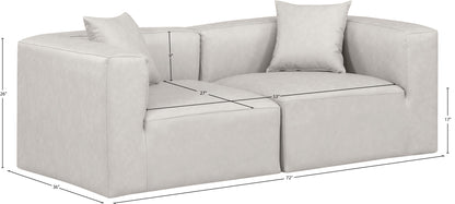 Crescent Cream Faux Leather Modular Sofa S72B