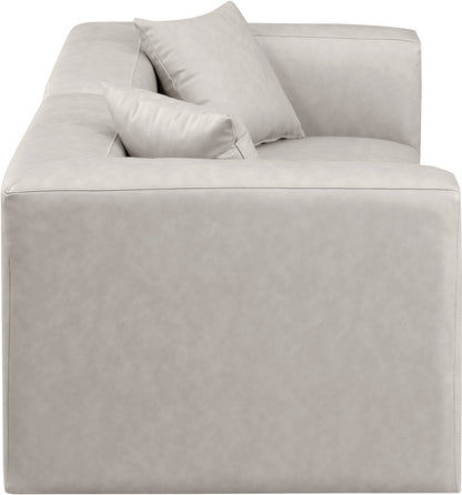 Crescent Cream Faux Leather Modular Sofa S72B