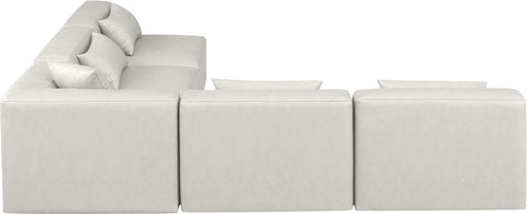 Crescent Cream Faux Leather Modular Sectional Sec5B