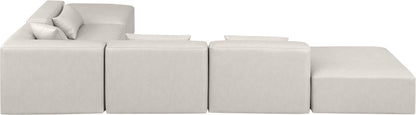 Crescent Cream Faux Leather Modular Sectional Sec6E