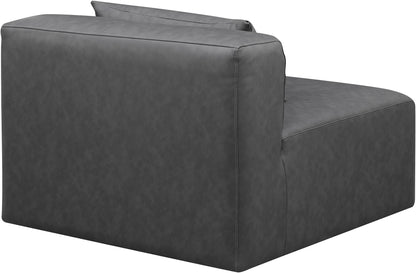 Crescent Charcoal Grey Faux Leather Armless Chair Armless