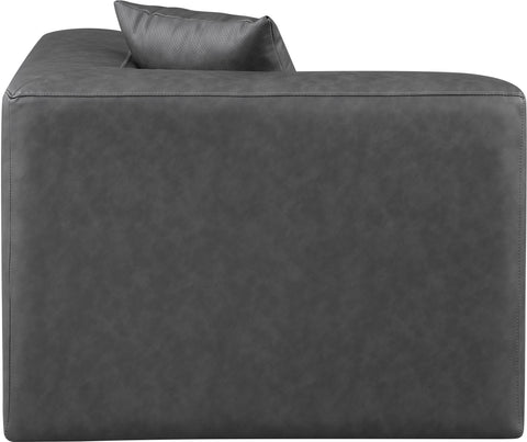 Crescent Charcoal Grey Faux Leather Corner Chair Corner