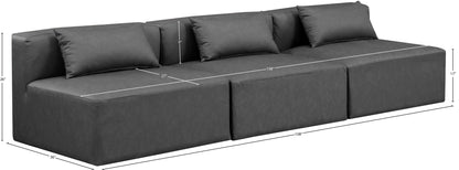 Crescent Charcoal Grey Faux Leather Modular Sofa S108A