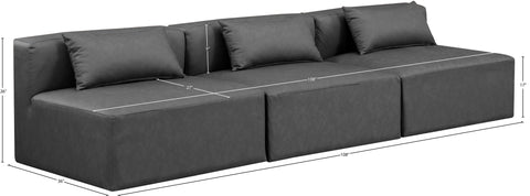 Crescent Charcoal Grey Faux Leather Modular Sofa S108A