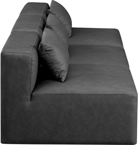 Crescent Charcoal Grey Faux Leather Modular Sofa S108A