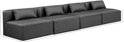 Crescent Charcoal Grey Faux Leather Modular Sofa S144A