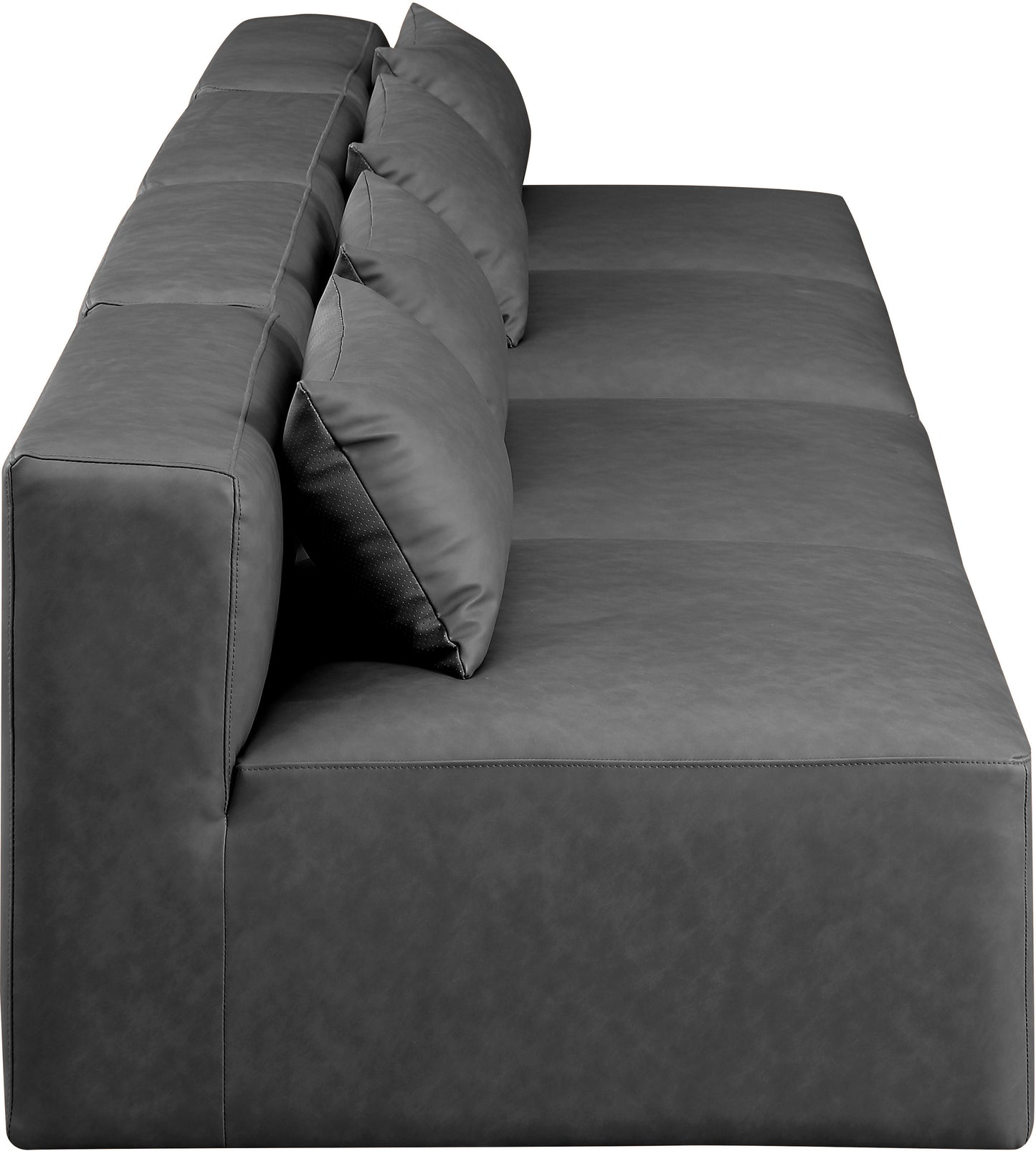 crescent charcoal grey faux leather modular sofa s144a