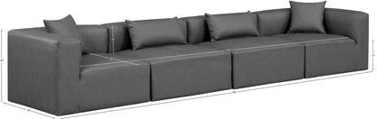 Crescent Charcoal Grey Faux Leather Modular Sofa S144B