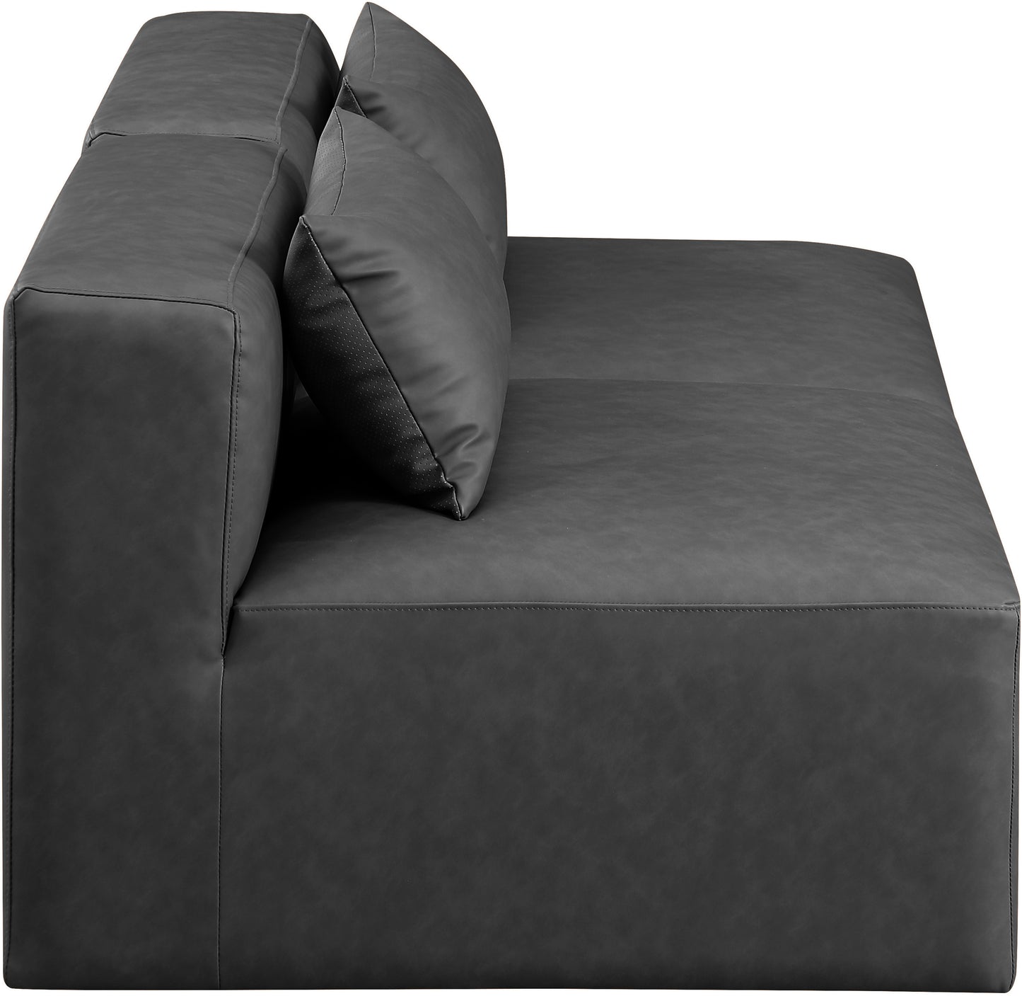 crescent charcoal grey faux leather modular sofa s72a