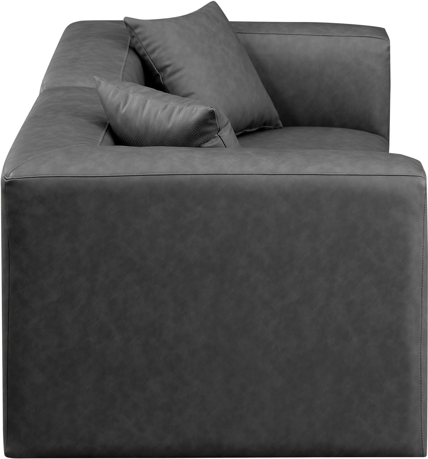 crescent charcoal grey faux leather modular sofa s72b