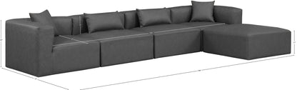 Crescent Charcoal Grey Faux Leather Modular Sectional Sec5A