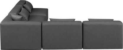 Crescent Charcoal Grey Faux Leather Modular Sectional Sec5B