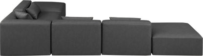 Crescent Charcoal Grey Faux Leather Modular Sectional Sec6E