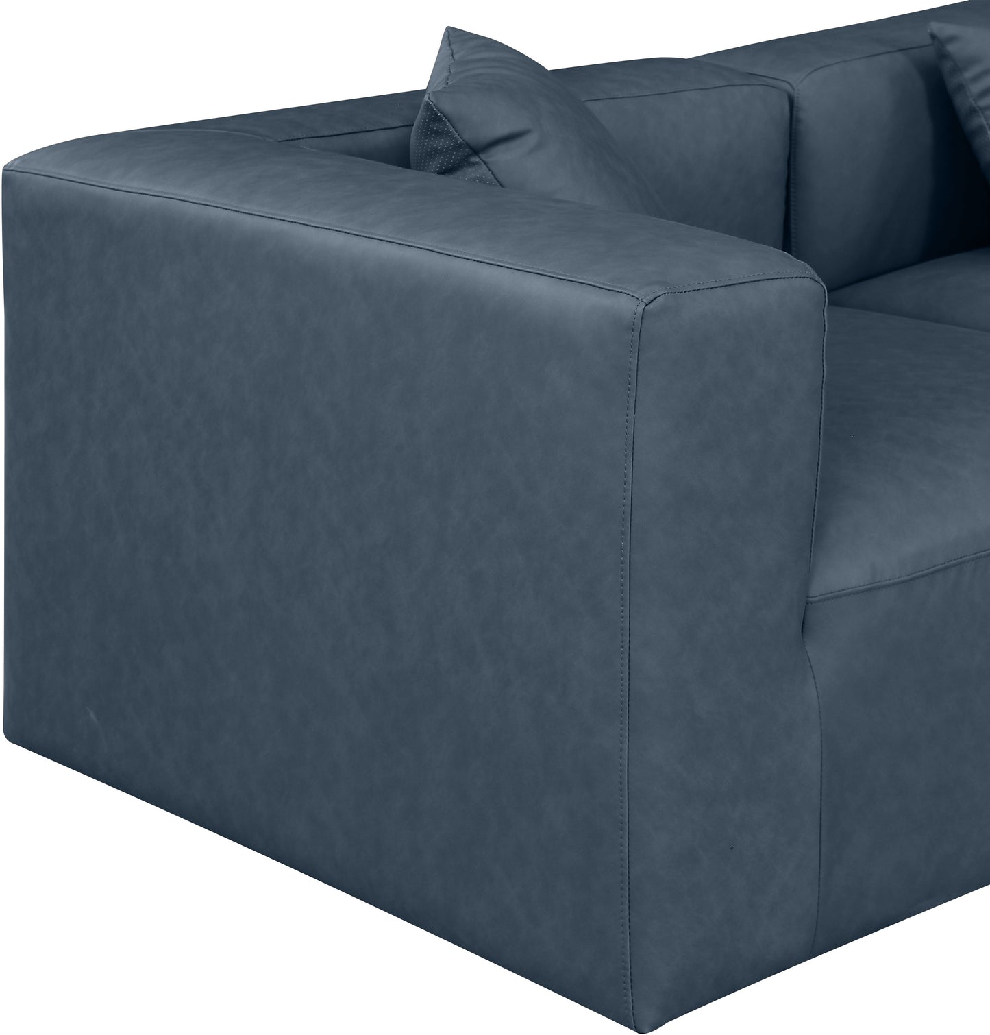 crescent navy blue faux leather modular sofa s108b