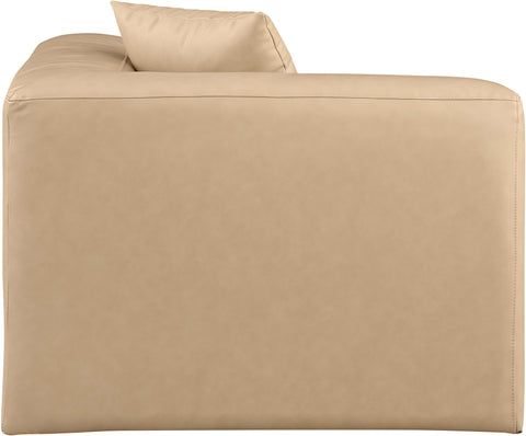 Crescent Tan Faux Leather Corner Chair Corner