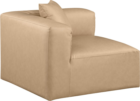 Crescent Tan Faux Leather Corner Chair Corner