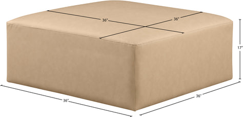 Crescent Tan Faux Leather Ottoman Ott